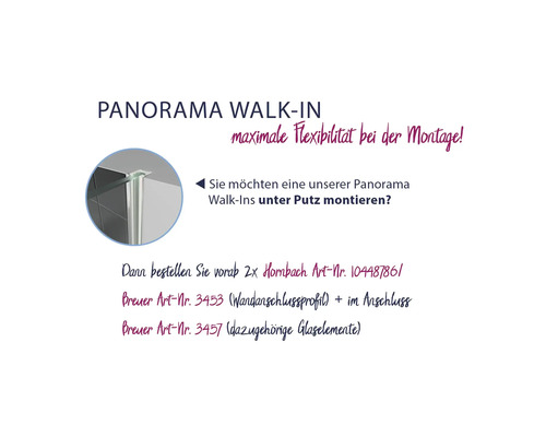 Informationen zur Panorama Walk-In Dusche und Montage