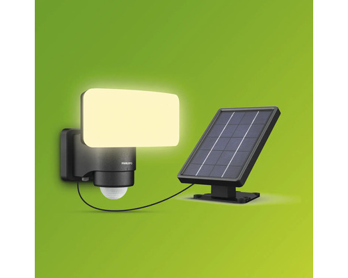 Philips Solarleuchte mit Bewegungsmelder und Solarpanel