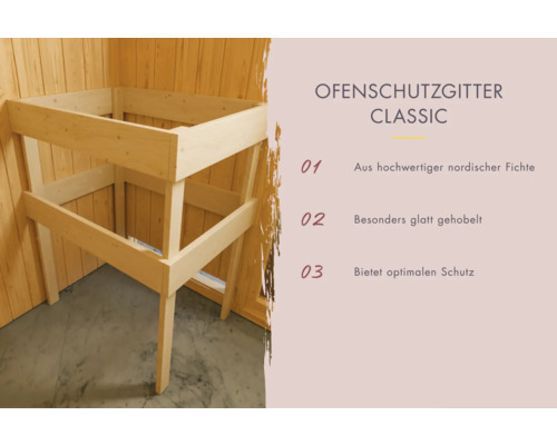 Ofenschutzgitter Classic aus Fichtenholz