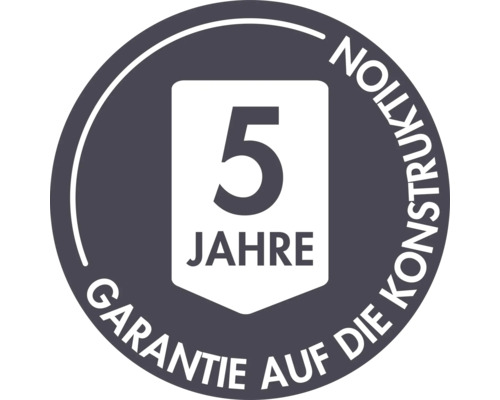 Fünf Jahre Garantie auf die Konstruktion Siegel