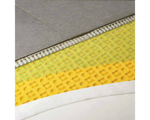 Structure d''une pose de carrelage avec natte de désolidarisation et étanchéité