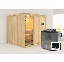Sauna avec poêle de sauna et commande