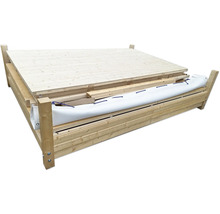 Kit de piscine en bois avec revêtement en bois et bâche