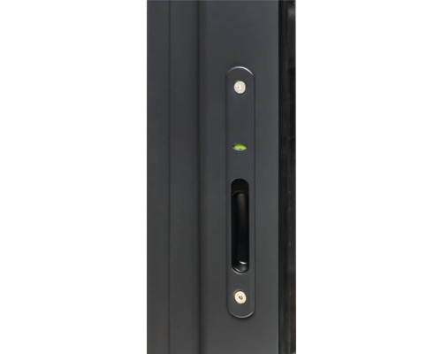 Gros plan d''une porte avec serrure et poignée