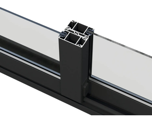 Querschnitt eines Fensters mit Aluminiumrahmen