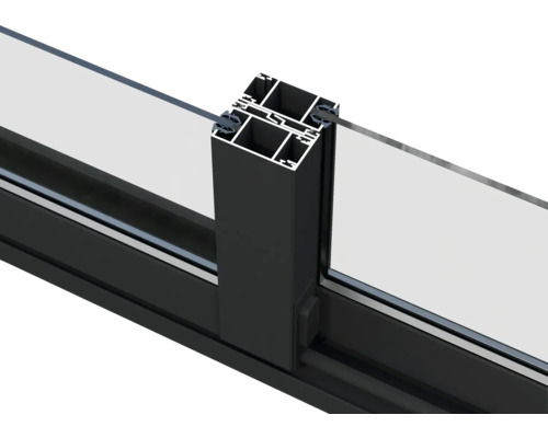 Vue en coupe d''une fenêtre avec cadre noir