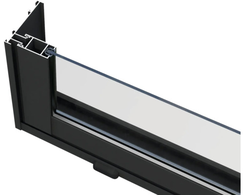 Vue en coupe d''un cadre de fenêtre avec vitrage