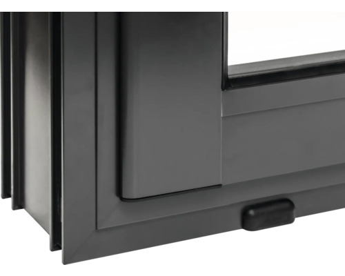 Detailansicht eines grauen Fensters