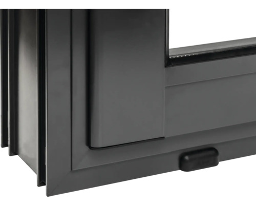 Detailansicht eines Schiebefensters mit Rahmen