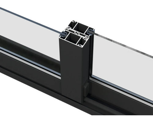 Vue détaillée d''un profilé de fenêtre en aluminium