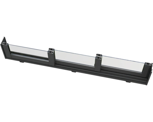 Coupe transversale d''une construction de fenêtre en aluminium et en verre