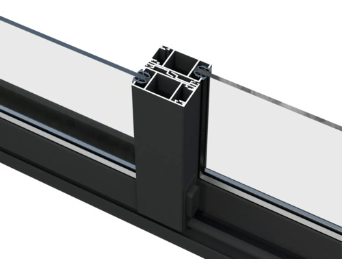 Vue détaillée d''une fenêtre avec cadre noir et verre