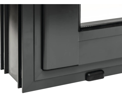 Vue détaillée d''une fenêtre coulissante en aluminium