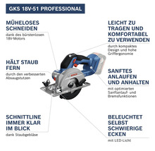Bosch GKS 18V-51 Professional Akku-Handkreissäge