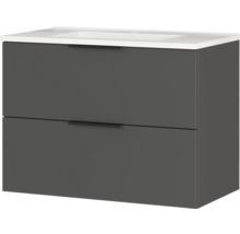 Waschtischunterschrank mit zwei Schubladen und Aufsatzwaschbecken