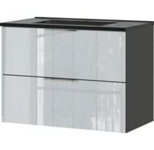 Waschbeckenunterschrank mit zwei Schubladen und rechteckigem Aufsatzwaschbecken