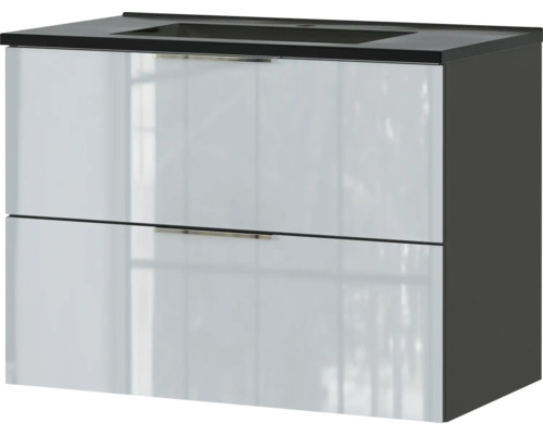 Meuble sous-vasque avec deux tiroirs et vasque à poser rectangulaire