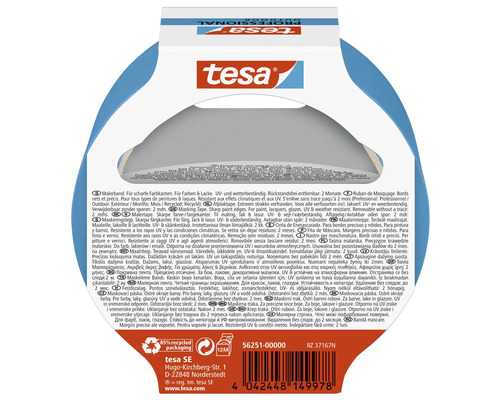 Ruban de masquage Tesa pour arêtes de couleur nettes