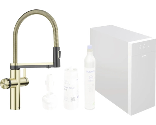 Robinet de cuisine avec système de soda, filtre, bouteille et système de carbonatation