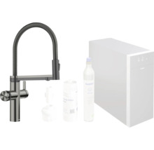 Robinet de cuisine avec tuyau de douche, filtre, bouteille de soda et système de filtration