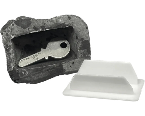 Cachette secrète aspect pierre avec clé et couvercle