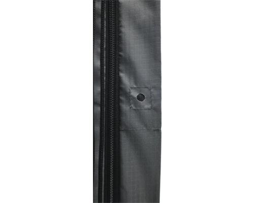 Vue détaillée d''une fermeture à glissière avec tissu renforcé et œillet