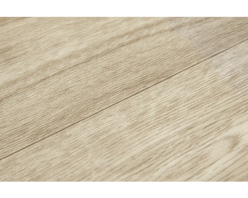 Nahaufnahme eines hellen Laminatbodens mit Holzstruktur