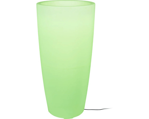 Grüner Pflanzkübel mit Stromkabel