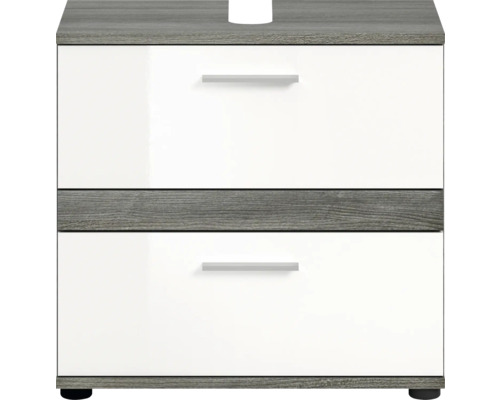 Waschtischunterschrank mit zwei Schubladen und Holzoptik