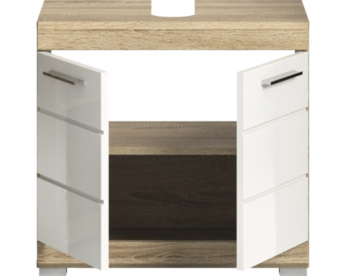 Waschbeckenunterschrank mit zwei Türen und offenem Fach