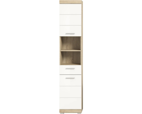 Armoire haute étroite avec tiroirs et étagères pour un espace de rangement supplémentaire