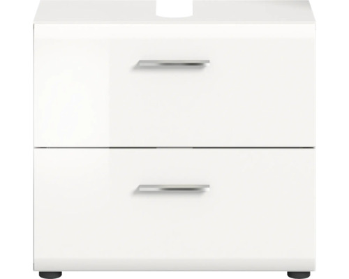 Meuble sous-lavabo avec deux tiroirs et poignées