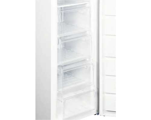 Congélateur avec tiroirs transparents pour le stockage des aliments.