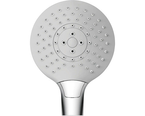 Runde Duschbrause mit mehreren Strahlarten