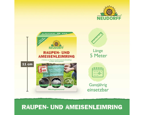 Neudorff Raupen und Ameisen Leimring zum Schutz von Obst- und Ziergehölzen, 5 Meter Länge