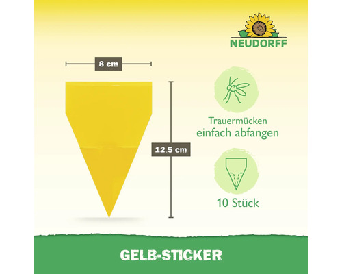 Neudorff Gelbsticker zur Schädlingsbekämpfung, Abmessungen 8 x 12,5 cm, 10 Stück