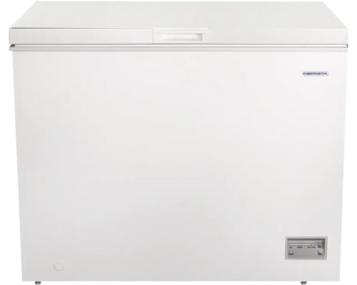 Congélateur coffre blanc de marque Kibernetik avec régulateur de température