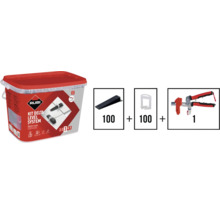 Kit de système de nivellement de carreaux avec 100 cales, 100 clips et une pince