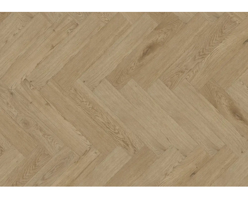 Helle Holzbodenfläche mit Fischgrätmuster.