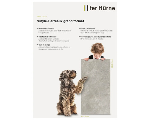 Carreau de vinyle grand format Ter Hürne avec chien et enfant