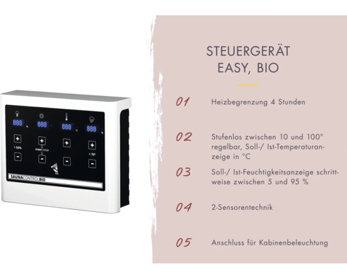 Saunasteuergerät mit digitaler Anzeige
