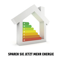 Haussymbol mit Energieeffizienzkennzeichnung von A bis G