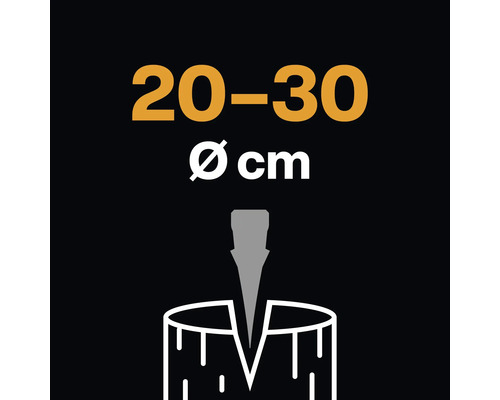 Symbole pour longueur du bois de 20 à 30 centimètres