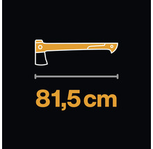 Illustration de hache avec indication de la longueur 81,5 cm