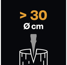 Convient aux bûches d''un diamètre supérieur à 30 centimètres