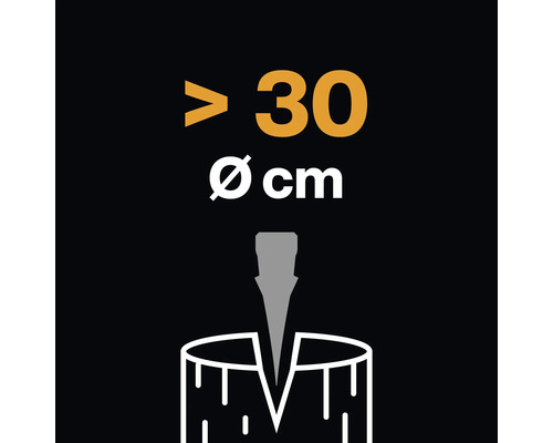 Convient aux bûches d''un diamètre supérieur à 30 centimètres