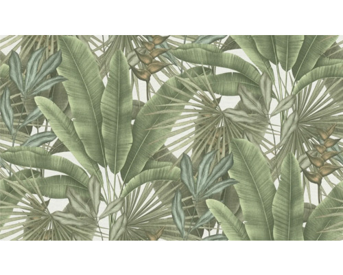 Papier peint avec motif de feuilles tropicales