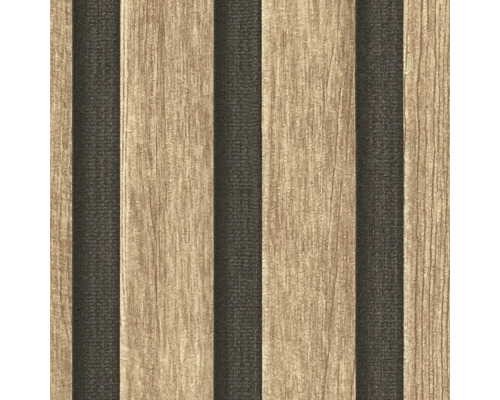 Papier peint à rayures imitation bois