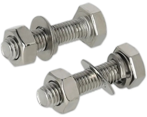 Deux vis à tête hexagonale avec écrous et rondelles