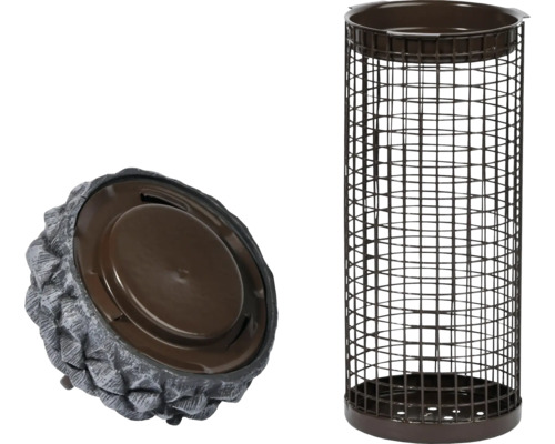 Distributeur de nourriture pour suricates avec base et grillage